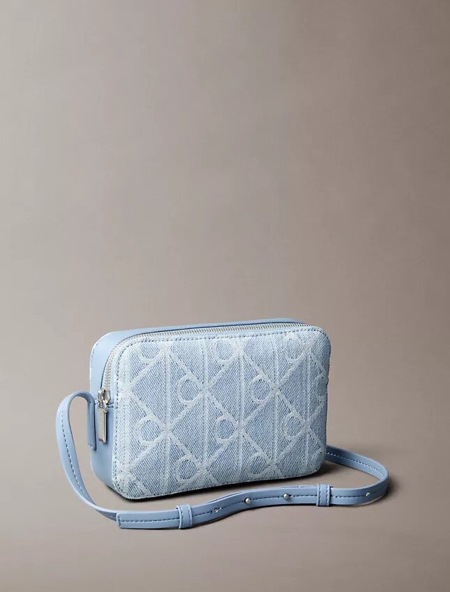 Allover Emblem Logo Denim Camera Bag Allover Emblem Logo Denim Camera Bag