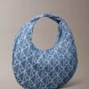 Allover Emblem Logo Denim Hobo Bag