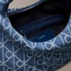 Allover Emblem Logo Denim Hobo Bag