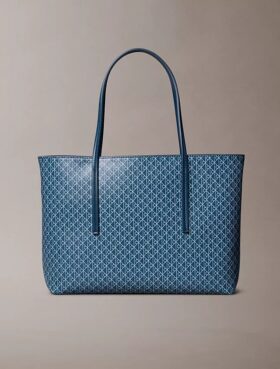Allover Emblem Logo Small Tote Bag with Pouch