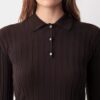 Amber Ribbed Polo Sweater