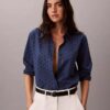 Broderie Anglaise Button-Down Shirt