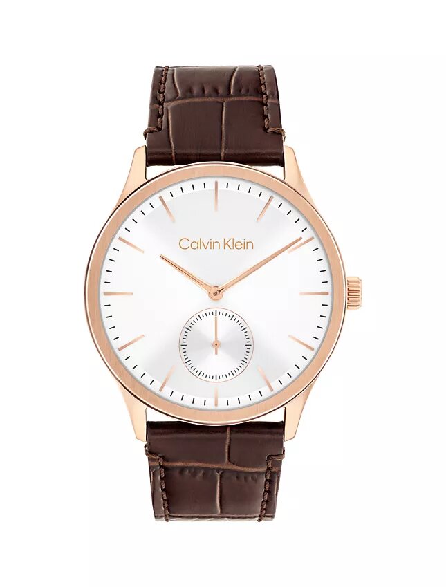 Brushed Dial Leather Strap Watch Brushed Dial Leather Strap Watch