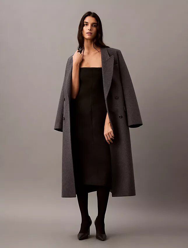 Brushed Wool Blend Strapless Dress Brushed Wool Blend Strapless Dress