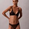 Ck Black Floral Lace Lightly Lined Plunge Bra