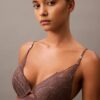 Ck Black Floral Lace Push up Plunge Bra