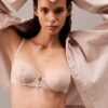 Ck Black Floral Lace Unlined Balconette