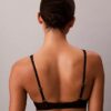 Ck Black Geo Lace Lightly Lined Plunge Bra