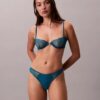 Ck Black Geo Lace Unlined Balconette Bra