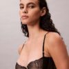Ck Black Geo Lace Unlined Balconette Bra