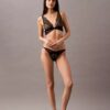 Ck Black Geo Lace Unlined Triangle Bra