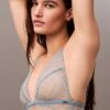 Ck Black Geo Lace Unlined Triangle Bra