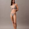 Ck Black Geo Lace Unlined Triangle Bra