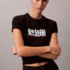 Contrast Logo Graphic Slim T-Shirt