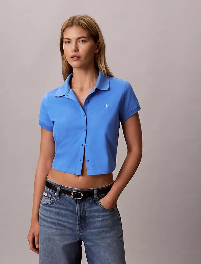 Cooling Jersey Cropped Polo Shirt Cooling Jersey Cropped Polo Shirt