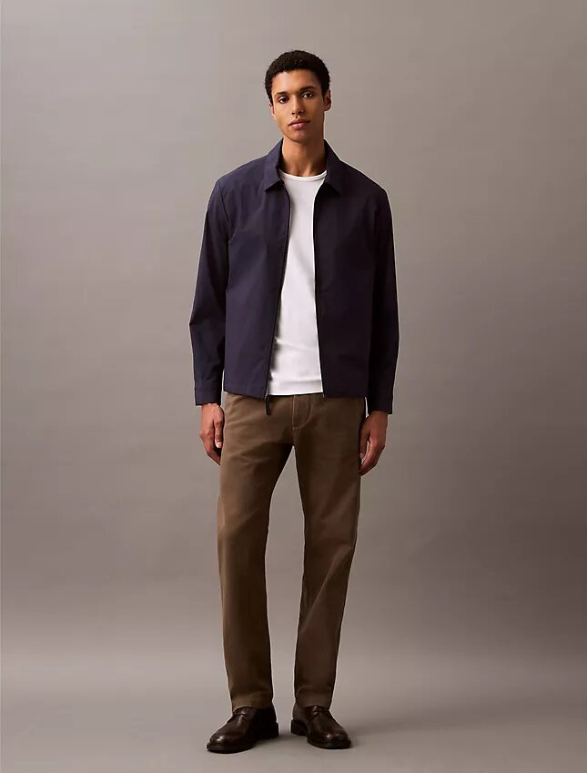 Cotton Blend Classic Zip Shirt Jacket Cotton Blend Classic Zip Shirt Jacket