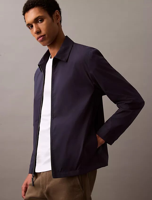 Cotton Blend Classic Zip Shirt Jacket Cotton Blend Classic Zip Shirt Jacket