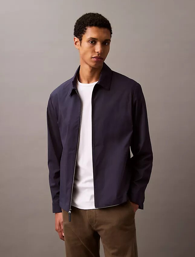 Cotton Blend Classic Zip Shirt Jacket Cotton Blend Classic Zip Shirt Jacket