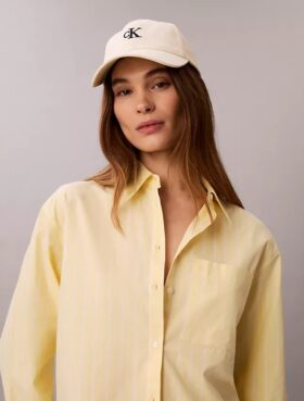 Cotton Poplin Relaxed Button-Down Shirt
