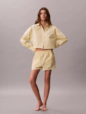 Cotton Poplin Track Sleep Shorts