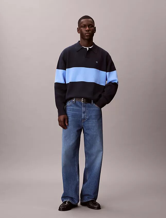 Cotton Relaxed Polo Sweater Cotton Relaxed Polo Sweater