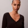 Cotton Stretch Rib Henley T-Shirt