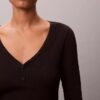Cotton Stretch Rib Henley T-Shirt