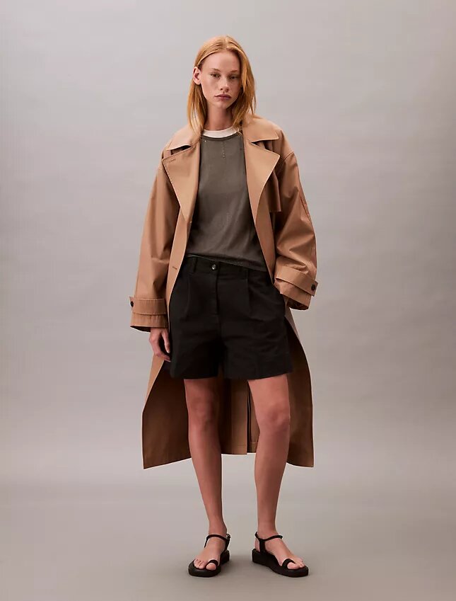 Cotton Stretch Twill Pleated Bermuda Shorts Cotton Stretch Twill Pleated Bermuda Shorts