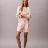 Cotton Stretch Twill Pleated Bermuda Shorts
