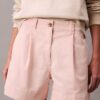 Cotton Stretch Twill Pleated Bermuda Shorts