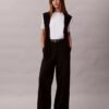 Cotton Stretch Wide Leg Chino Pants