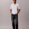 Cotton Stripe Sweater Polo Shirt Cotton Stripe Sweater Polo Shirt