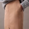 Crepe Midi Pencil Skirt