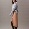Crepe Midi Pencil Skirt