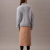 Crepe Midi Pencil Skirt