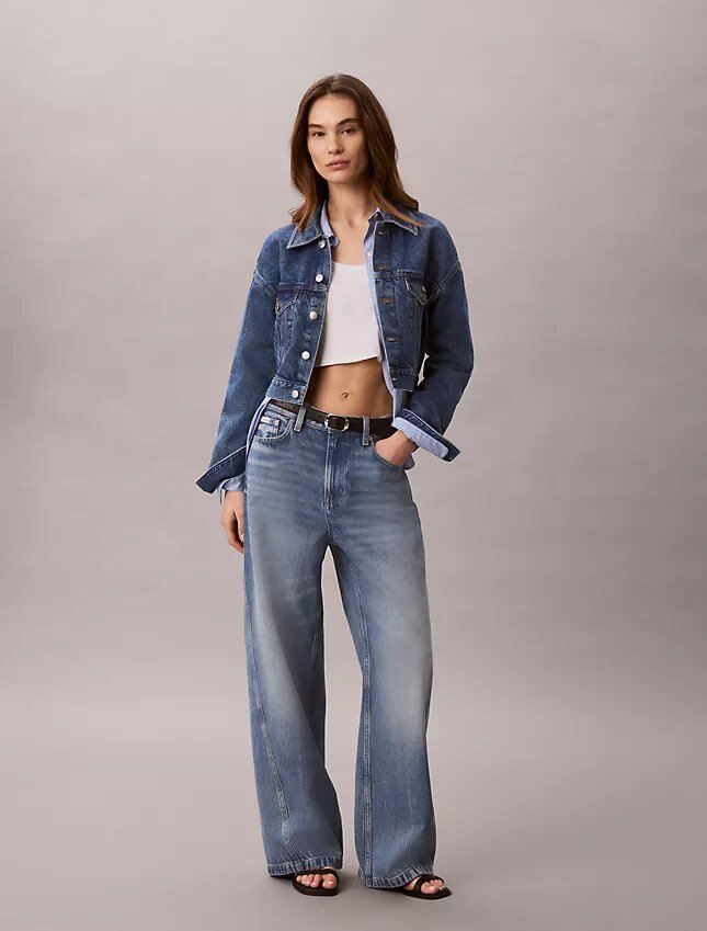 Cropped Denim Trucker Jacket Cropped Denim Trucker Jacket