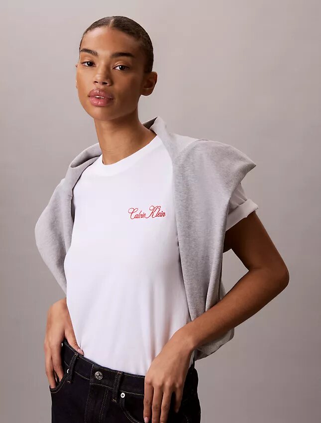 Cursive Calvin Klein Graphic Boxy Tee Cursive Calvin Klein Graphic Boxy Tee