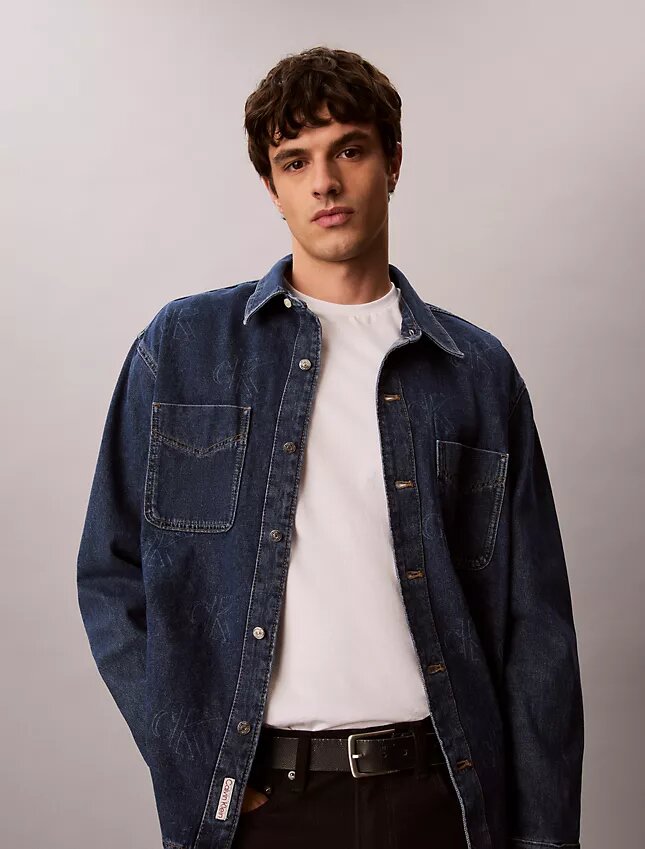 Denim Allover Monogram 90S Overshirt Denim Allover Monogram 90S Overshirt