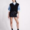 Denim Asymmetric Waist Mini Skirt