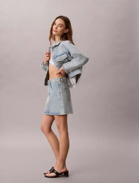 Denim Logo Mini Skirt
