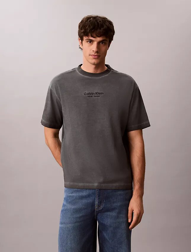 Faded Dye Logo Graphic Classic Crewneck T-Shirt Faded Dye Logo Graphic Classic Crewneck T-Shirt