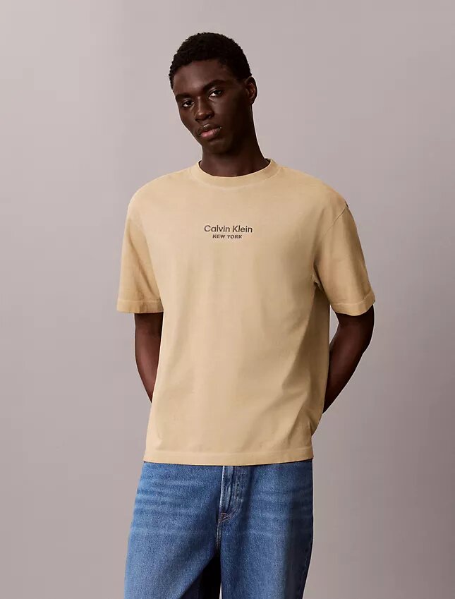 Faded Dye Logo Graphic Classic Crewneck T-Shirt Faded Dye Logo Graphic Classic Crewneck T-Shirt
