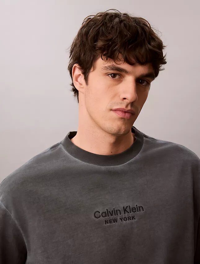 Faded Dye Logo Graphic Classic Crewneck T-Shirt Faded Dye Logo Graphic Classic Crewneck T-Shirt