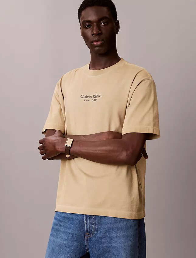 Faded Dye Logo Graphic Classic Crewneck T-Shirt Faded Dye Logo Graphic Classic Crewneck T-Shirt