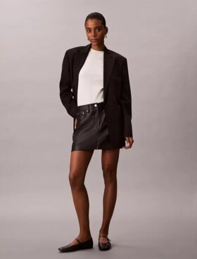 Faux Leather 5-Pocket Mini Skirt