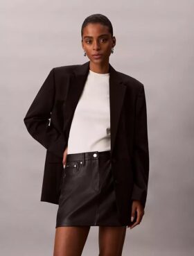 Faux Leather 5-Pocket Mini Skirt