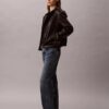 Faux Leather Hooded Jacket