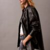 Faux Leather Relaxed Shirt Jacket