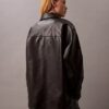 Faux Leather Relaxed Shirt Jacket