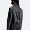 Faux Leather Shirt Jacket